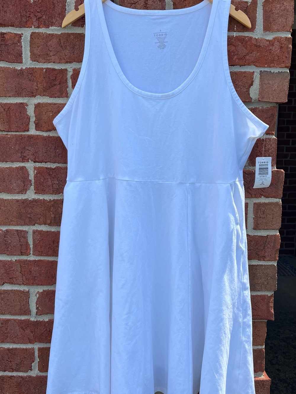 torrid White Scoop Neck Flared Tank Dress